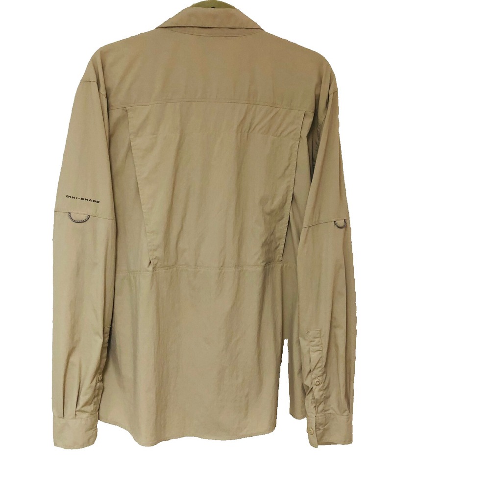 Columbia Beige Shirt Men XL Omni Shade Long Sleeve Fishing UPF Nylon Outdoor - Picture 3 of 7